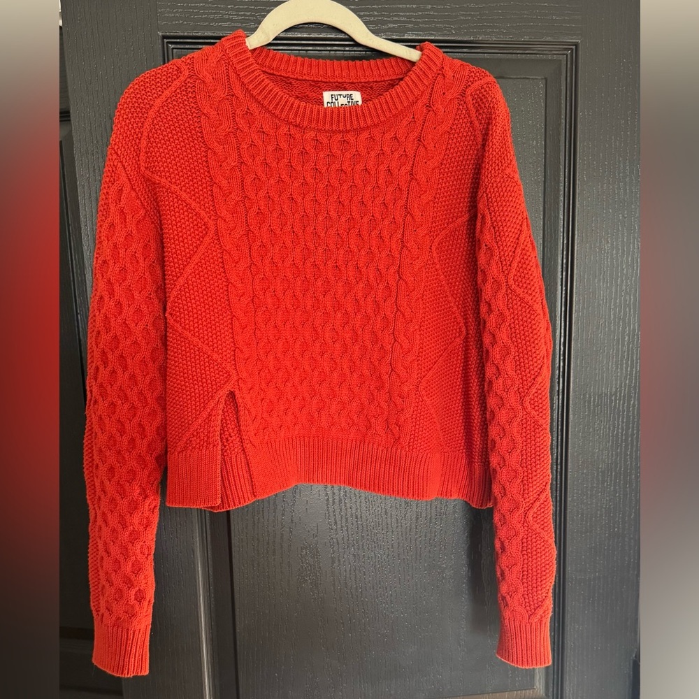 Red Cable Knit Sweater